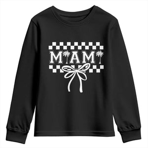 Preppy Miami Bow Aesthetic Youth Sweatshirt Cute Checkered Palm Tree College Girl TS02 Black Print Your Wear
