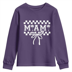 Preppy Miami Bow Aesthetic Youth Sweatshirt Cute Checkered Palm Tree College Girl TS02 Purple Print Your Wear