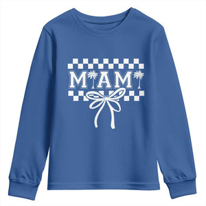 Preppy Miami Bow Aesthetic Youth Sweatshirt Cute Checkered Palm Tree College Girl TS02 Royal Blue Print Your Wear