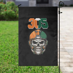 305 Football Warrior Skull Garden Flag Orange and Green Miami Vibes TS02 Print Your Wear