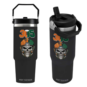 305 Football Warrior Skull Flip Straw Tumbler Orange and Green Miami Vibes TS02 One Size: 30 oz Black Print Your Wear