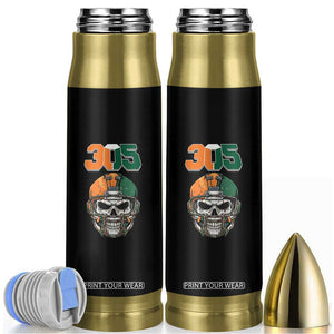 305 Football Warrior Skull Bullet Tumbler Orange and Green Miami Vibes TS02 Black Print Your Wear