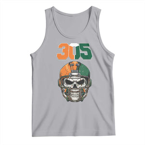 305 Football Warrior Skull Tank Top Orange and Green Miami Vibes TS02 Athletic Heather Print Your Wear