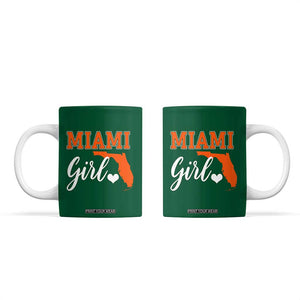 Miami Girl Pride Coffee Mug Florida State Map Local Love TS02 Irish Green Print Your Wear