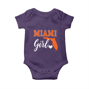 Miami Girl Pride Baby Onesie Florida State Map Local Love TS02 Purple Print Your Wear