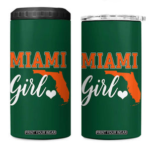 Miami Girl Pride 4 in 1 Can Cooler Tumbler Florida State Map Local Love TS02 One Size: 16 oz Irish Green Print Your Wear