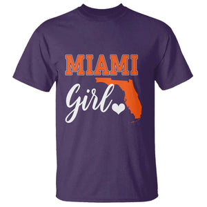 Miami Girl Pride T Shirt Florida State Map Local Love TS02 Purple Print Your Wear