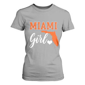 Miami Girl Pride T Shirt For Women Florida State Map Local Love TS02 Sport Gray Print Your Wear