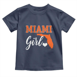 Miami Girl Pride Toddler T Shirt Florida State Map Local Love TS02 Navy Print Your Wear