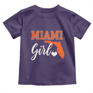 Miami Girl Pride Toddler T Shirt Florida State Map Local Love TS02 Purple Print Your Wear