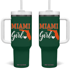 Miami Girl Pride Tumbler With Handle Florida State Map Local Love TS02 One Size: 40 oz Irish Green Print Your Wear