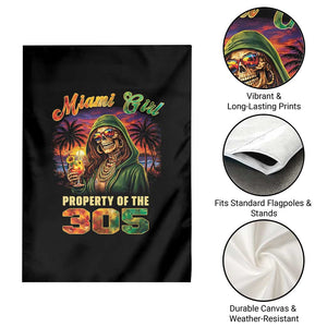 Miami Girl Skeleton Property of the 305 Garden Flag Tropical City Florida Pride Street Style TS02 Print Your Wear