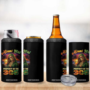 Miami Girl Skeleton Property of the 305 4 in 1 Can Cooler Tumbler Tropical City Florida Pride Street Style TS02 Print Your Wear
