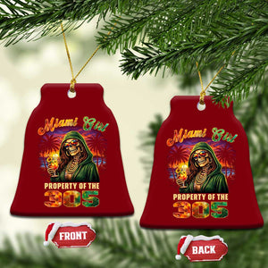 Miami Girl Skeleton Property of the 305 Ceramic Ornament Tropical City Florida Pride Street Style TS02 Print Your Wear