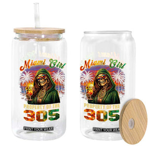 Miami Girl Skeleton Property of the 305 Glass Can Tropical City Florida Pride Street Style TS02 Print Your Wear