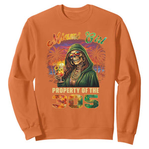 Miami Girl Skeleton Property of the 305 Sweatshirt Tropical City Florida Pride Street Style TS02 Orange Print Your Wear