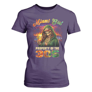 Miami Girl Skeleton Property of the 305 T Shirt For Women Tropical City Florida Pride Street Style TS02 Purple Print Your Wear