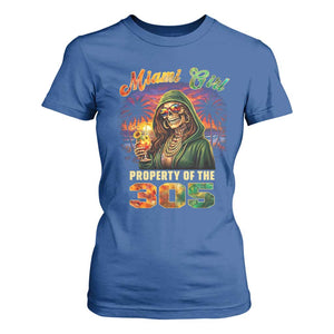 Miami Girl Skeleton Property of the 305 T Shirt For Women Tropical City Florida Pride Street Style TS02 Royal Blue Print Your Wear