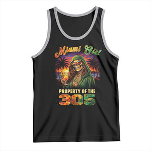 Miami Girl Skeleton Property of the 305 Tank Top Tropical City Florida Pride Street Style TS02 Black Athletic Heather Print Your Wear