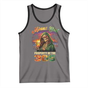 Miami Girl Skeleton Property of the 305 Tank Top Tropical City Florida Pride Street Style TS02 Deep Heather Black Print Your Wear