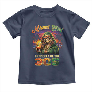 Miami Girl Skeleton Property of the 305 Toddler T Shirt Tropical City Florida Pride Street Style TS02 Navy Print Your Wear