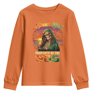Miami Girl Skeleton Property of the 305 Youth Sweatshirt Tropical City Florida Pride Street Style TS02 Orange Print Your Wear