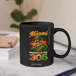 Miami Property of the 305 Skeleton Graphic Coffee Mug Street King with Sunset Florida Swag TS02 Print Your Wear