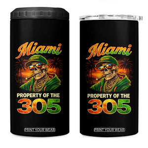 Miami Property of the 305 Skeleton Graphic 4 in 1 Can Cooler Tumbler Street King with Sunset Florida Swag TS02 One Size: 16 oz Black Print Your Wear