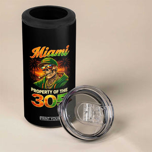 Miami Property of the 305 Skeleton Graphic 4 in 1 Can Cooler Tumbler Street King with Sunset Florida Swag TS02 Print Your Wear