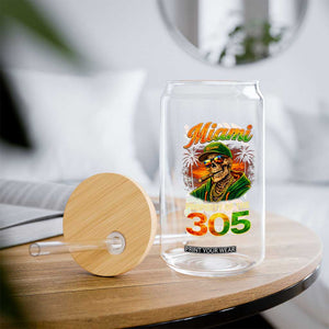 Miami Property of the 305 Skeleton Graphic Glass Can Street King with Sunset Florida Swag TS02 Print Your Wear