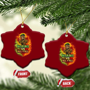Miami vs All You All 305 Skeleton Flame Graphic Ceramic Ornament Tropical City Pride Florida Love TS02 Print Your Wear