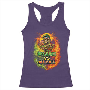 Miami vs All You All 305 Skeleton Flame Graphic Racerback Tank Top Tropical City Pride Florida Love TS02 Purple Print Your Wear
