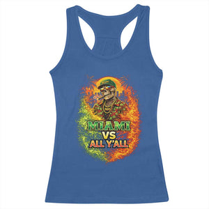 Miami vs All You All 305 Skeleton Flame Graphic Racerback Tank Top Tropical City Pride Florida Love TS02 Royal Blue Print Your Wear