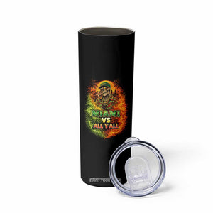 Miami vs All You All 305 Skeleton Flame Graphic Skinny Tumbler Tropical City Pride Florida Love TS02 Print Your Wear