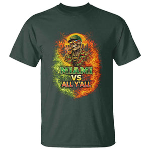 Miami vs All You All 305 Skeleton Flame Graphic T Shirt Tropical City Pride Florida Love TS02 Dark Forest Green Print Your Wear