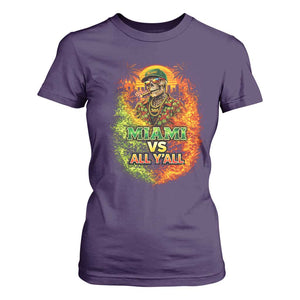 Miami vs All You All 305 Skeleton Flame Graphic T Shirt For Women Tropical City Pride Florida Love TS02 Purple Print Your Wear