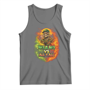 Miami vs All You All 305 Skeleton Flame Graphic Tank Top Tropical City Pride Florida Love TS02 Black Heather Print Your Wear
