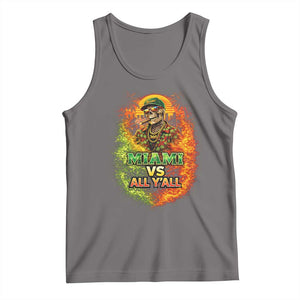 Miami vs All You All 305 Skeleton Flame Graphic Tank Top Tropical City Pride Florida Love TS02 Deep Heather Print Your Wear