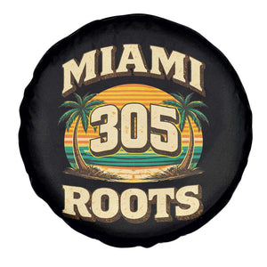 Vintage Miami 305 Roots Spare Tire Cover Retro Sunset Palm Trees Florida Natives TS02 Print Your Wear