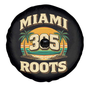 Vintage Miami 305 Roots Spare Tire Cover Retro Sunset Palm Trees Florida Natives TS02 Print Your Wear