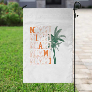 Miami Pride Palm Tree Graphic Garden Flag Orange and Green Tropical City Vibes TS02 Print Your Wear