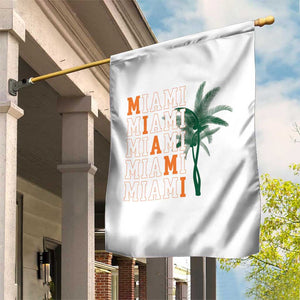 Miami Pride Palm Tree Graphic Garden Flag Orange and Green Tropical City Vibes TS02 Print Your Wear