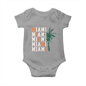 Miami Pride Palm Tree Graphic Baby Onesie Orange and Green Tropical City Vibes TS02 Sport Gray Print Your Wear