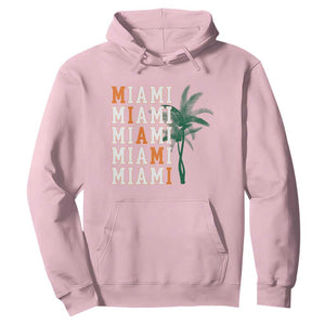 Miami Pride Palm Tree Graphic Hoodie Orange and Green Tropical City Vibes TS02 Light Pink Print Your Wear
