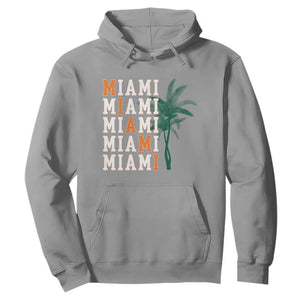 Miami Pride Palm Tree Graphic Hoodie Orange and Green Tropical City Vibes TS02 Sport Gray Print Your Wear