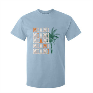 Miami Pride Palm Tree Graphic T Shirt For Kid Orange and Green Tropical City Vibes TS02 Light Blue Print Your Wear