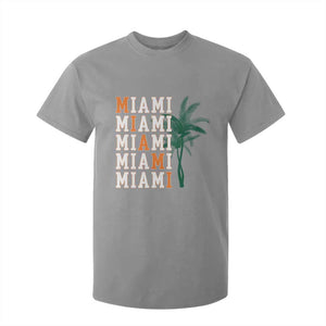 Miami Pride Palm Tree Graphic T Shirt For Kid Orange and Green Tropical City Vibes TS02 Sport Gray Print Your Wear