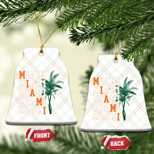 Miami Pride Palm Tree Graphic Ceramic Ornament Orange and Green Tropical City Vibes TS02 Print Your Wear