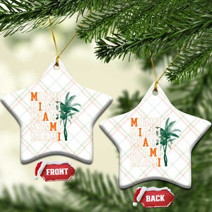 Miami Pride Palm Tree Graphic Ceramic Ornament Orange and Green Tropical City Vibes TS02 Print Your Wear