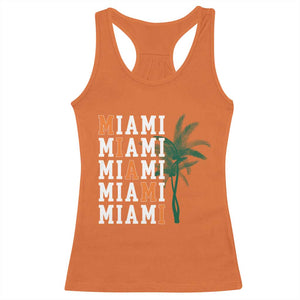 Miami Pride Palm Tree Graphic Racerback Tank Top Orange and Green Tropical City Vibes TS02 Orange Print Your Wear